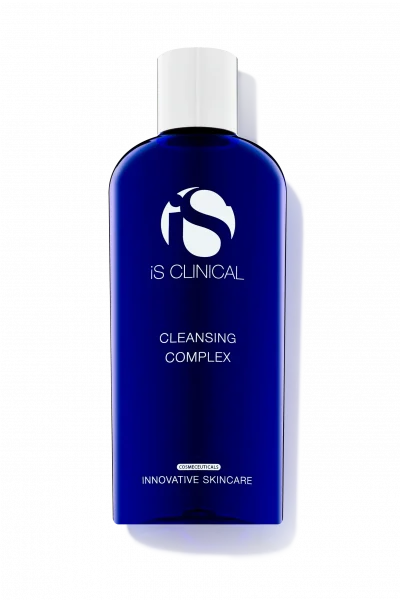 Blue bottle of iS Clinical Cleansing Complex. Vedanu wellness
